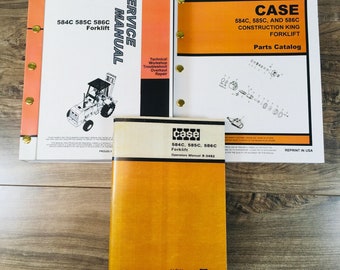 Case 584C 585C 586C Forklift Service Manual Parts Catalog Operators Owners Set