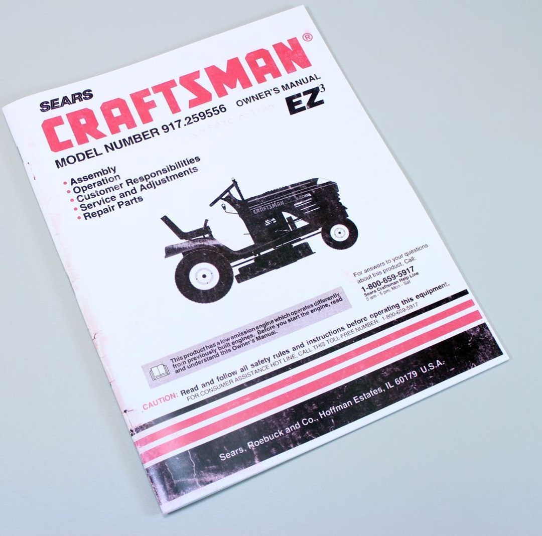 Craftsman 917.259556 Lawn Mower Garden Tractor Owners Operators Parts ...