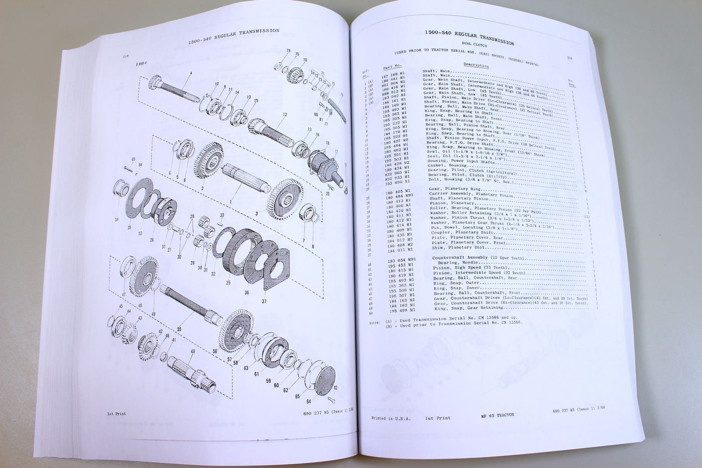 Massey Ferguson Mf 65 Tractor Parts Catalog Manual Book Exploded View
