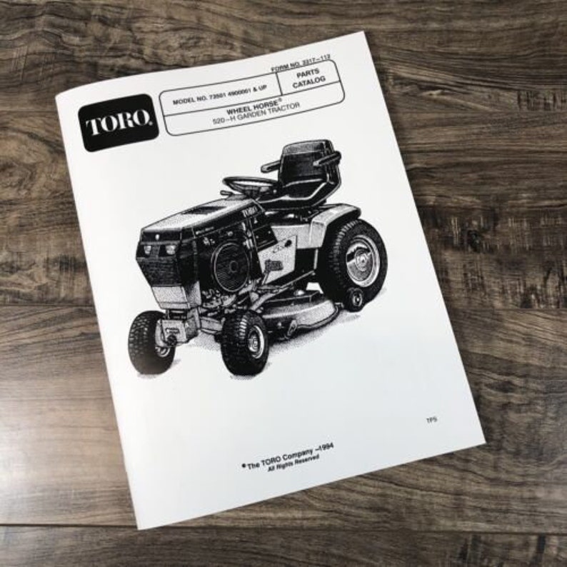 Wheel Horse 520H Garden Tractor Parts Manual Catalog Book Assembly