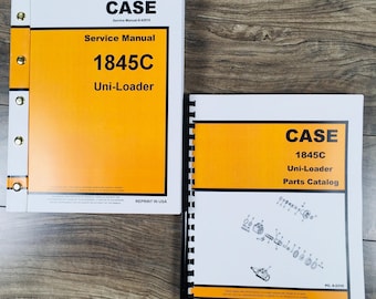 Case 1845C Uni Loader Skid Steer Service Manual Parts Catalog Repair Shop Books