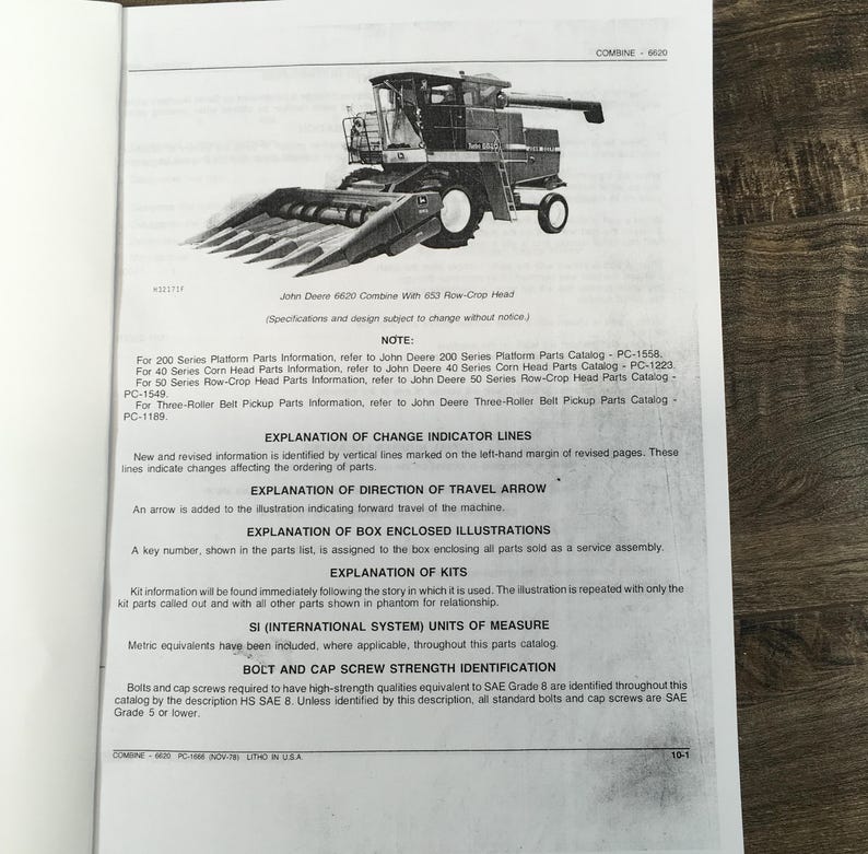 Parts Manual for John Deere 6620 Combine Assembly Schematics Catalog 2