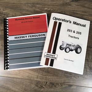 Set Massey Ferguson 205 Mf205 Tractor Service Manual Operator Repair Shop Books
