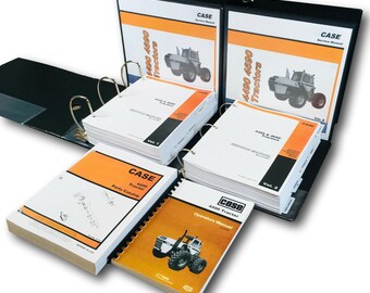 Case 4490 Tractor Service Manual Parts Catalog Operators Owners Repair Shop Set