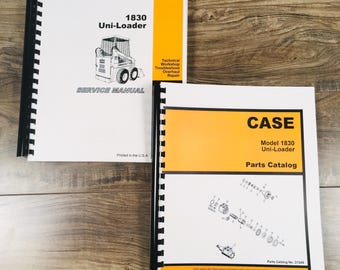 Case 1830 Uni Loader Skid Steer Technical Service Manual Parts Catalog Shop Set