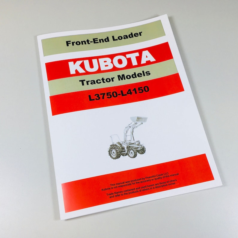 Kubota L3750 L4150 Dt Front End Loader Operators Manual Installation ...