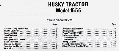 Bolens Husky 1556 Lawn Garden Tractor Owners Operators Manual - Etsy