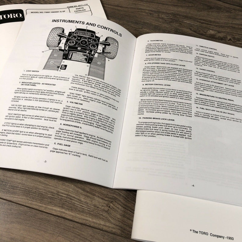 Toro Wheel Horse 520H Garden Tractor Service Parts Operators Manual Set