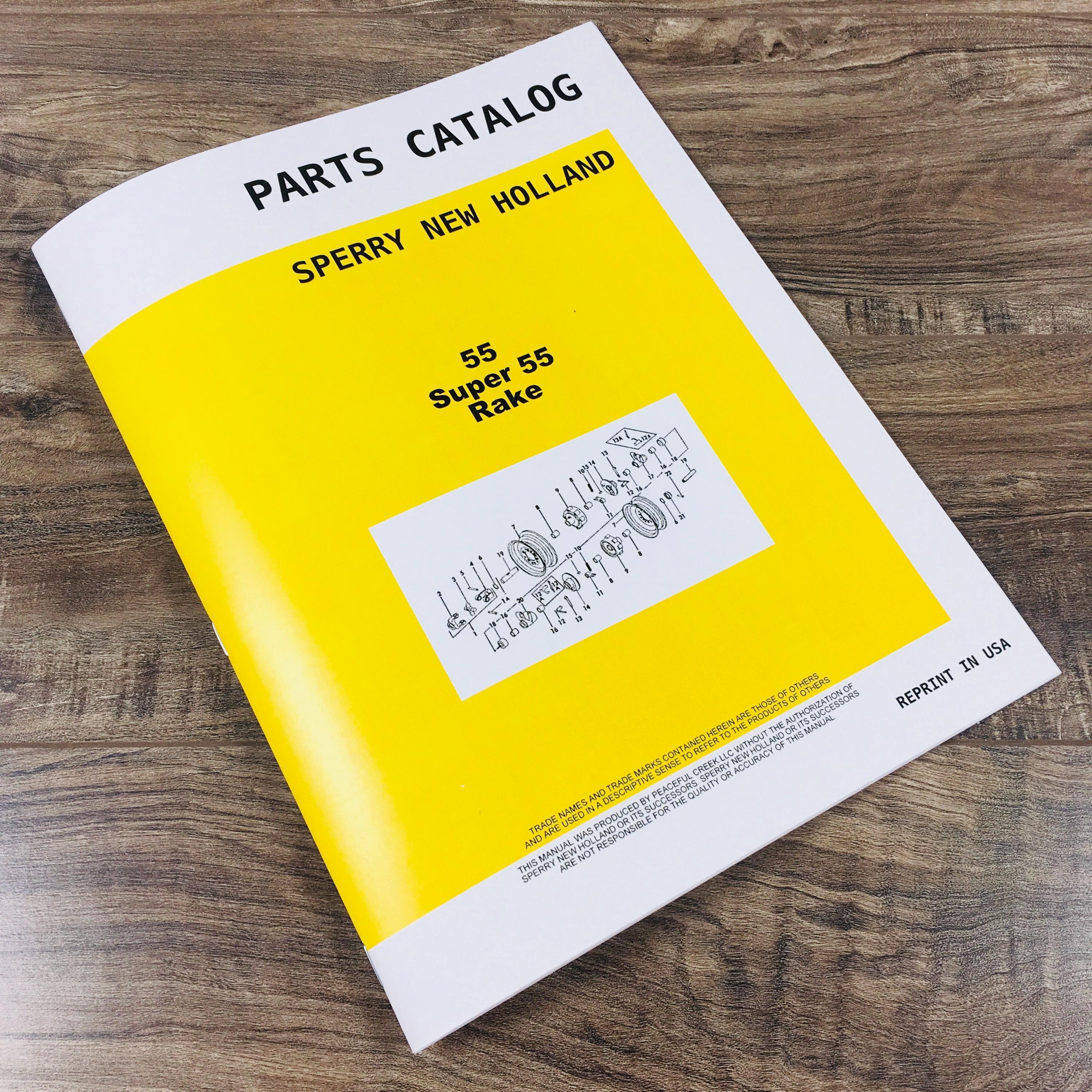 Sperry New Holland 55 Super and 55 Rake Parts Manual Catalog