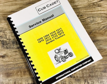 Cub Cadet Garden Tractor Service Manual: 1050, 1204, 1210