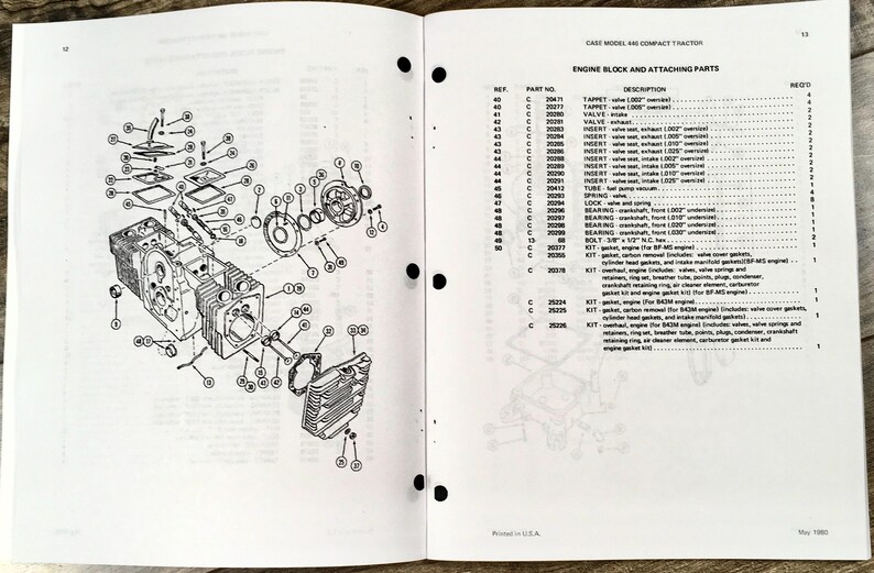Case 446 Compact Tractor Parts Manual Catalog Schematic Book Exploded ...