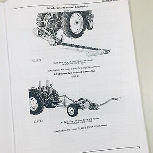 Operators Parts Manuals For John Deere 350 450 Sickle Bar Mower Owner Catalog image 3