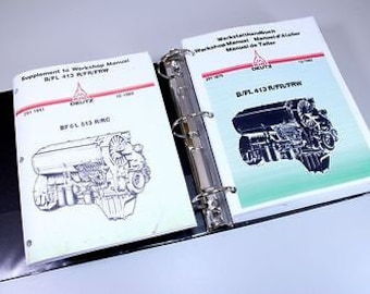 Khd Deutz Bfl 413 Bf6L 513 Diesel Engine Service Repair Manual Shop Book Set
