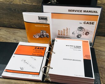 Case W20 Wheel Loader Service Manual Parts Catalog Operators Set S/N 9123140-UP