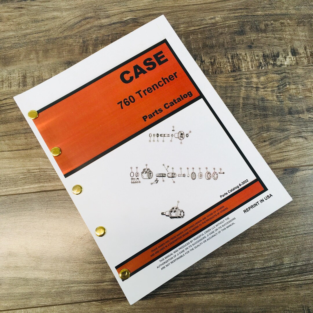 Case 760 Trencher Parts Manual Catalog Assembly Exploded Views Plow ...