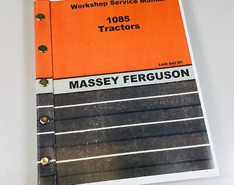 Massey Ferguson 1085 Tractor Service Repair Shop Manual Technical Workshop Mf