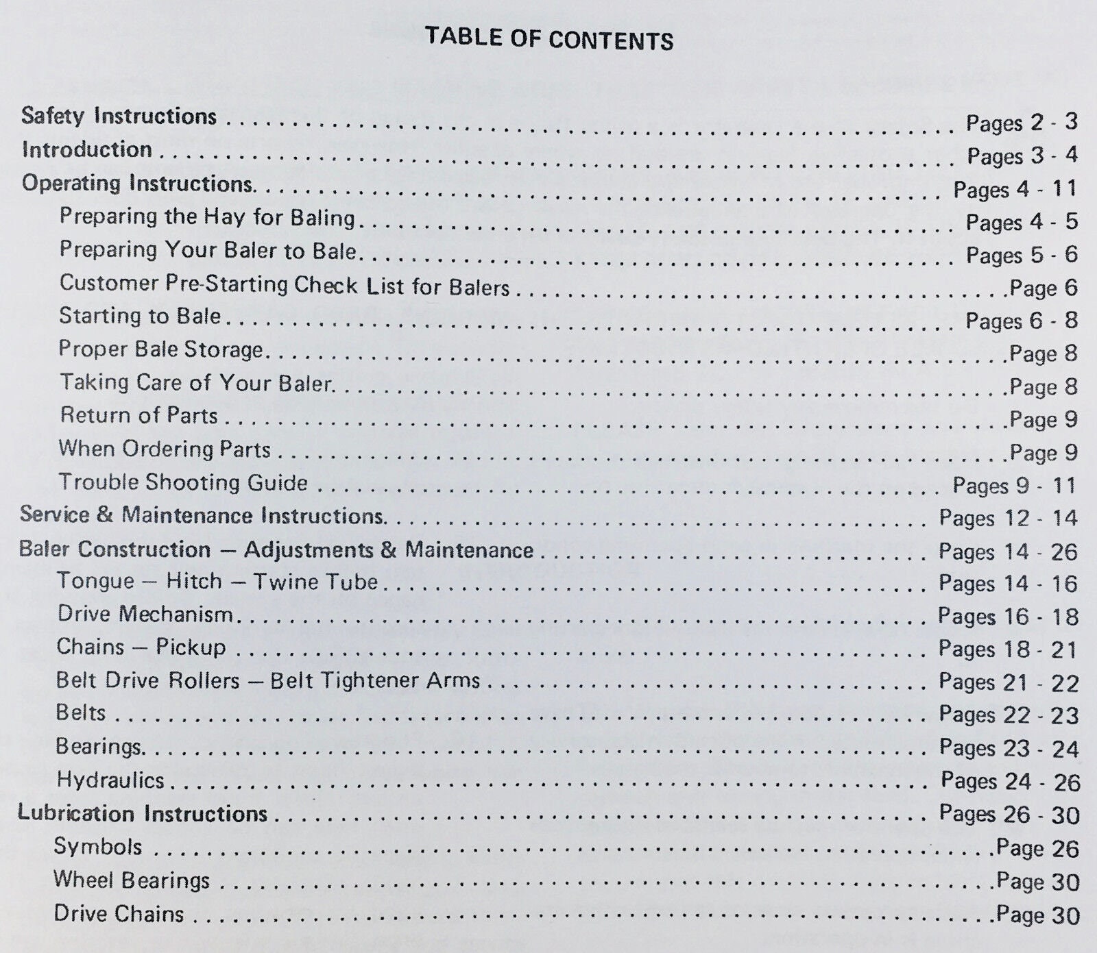 Baler Checklist.pdf Vermeer 605E Baler Owners Operators Manual Parts List Exploded Views ...