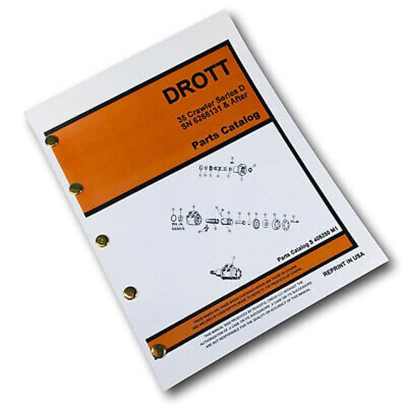 J I Case Drott 35 Series D Crawler Excavator Parts Manual Catalog
