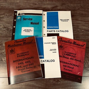 International Farmall 560 Diesel Tractor Service Operator Parts Manual Set