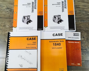 Case 1840 Uni-Loader Skid Steer Service Parts Operator Manual Shop Book Overhaul