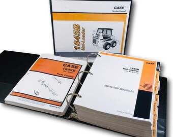 Case 1845B Uniloader Skidsteer Service Repair Shop Manual Parts Book Catalog Set