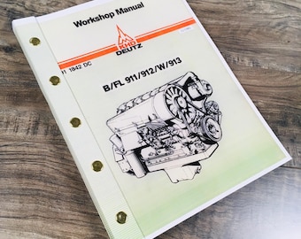 Deutz F6L912W F3L911 F4L911 Diesel Engine Service Repair Workshop Manual Shop
