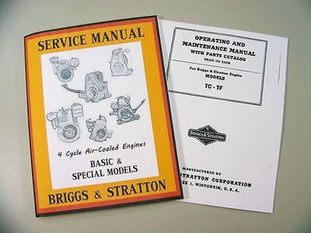 Briggs Stratton Tc Tf Engine Service Repair Owner Operator Operating ...