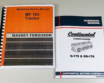 Massey Ferguson 165 Tractor Continental Engine Service Manual Set