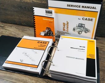 Case W14B Wheel Loader Service Parts Operators Manual Shop Repair Set