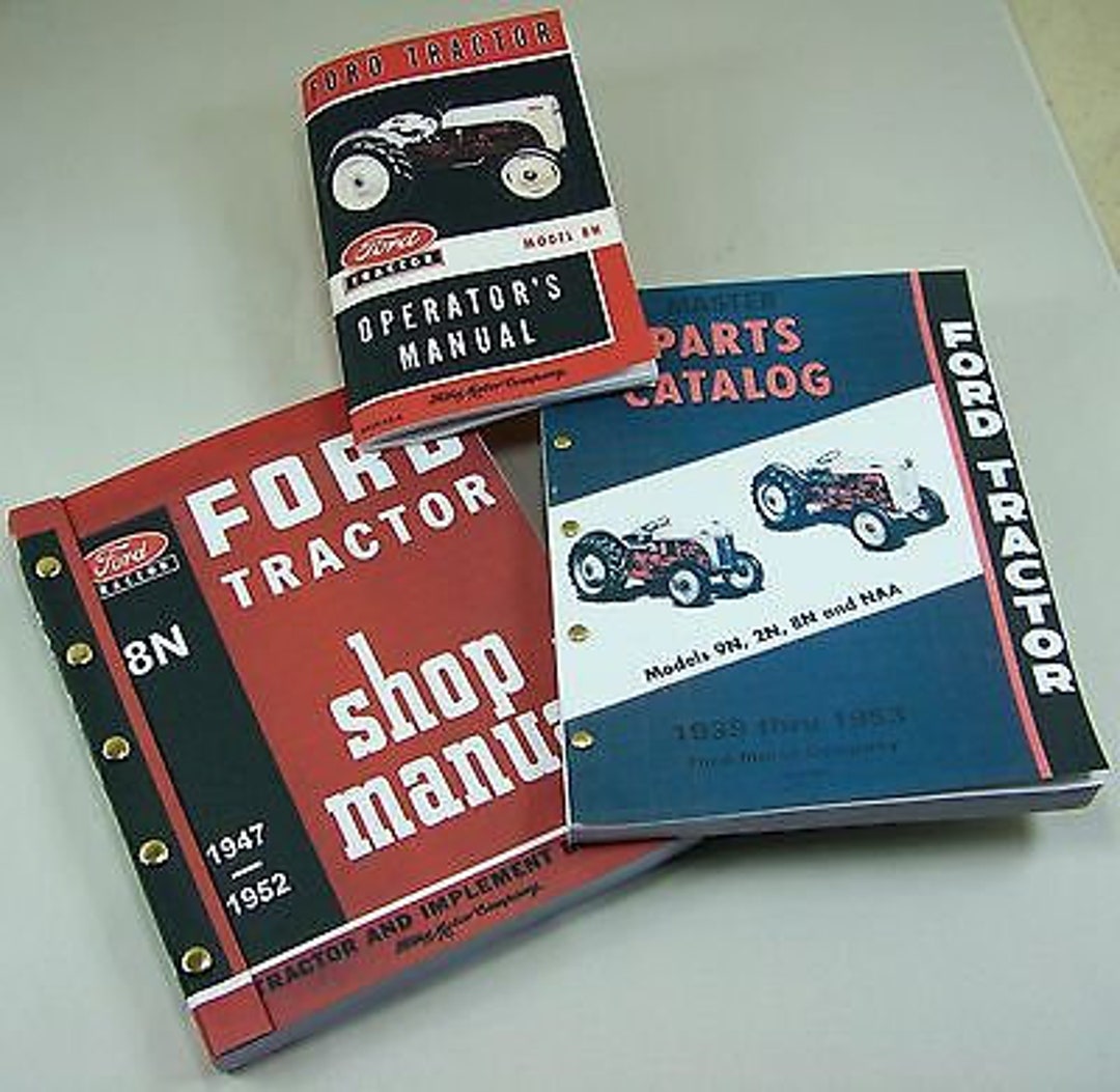 Lot 3 Ford 8N Tractor Manuals Shop Operators Parts Catalog Etsy