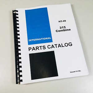 International 315 Kombiteile Handbuch Katalog Explosionsansichten Nummern