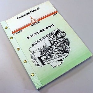 Khd Deutz Bf6L913T Diesel Engine Service Repair Workshop Manual Shop