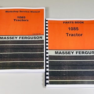 Set Massey Ferguson Mf 1085 Tractor Service Parts Manuals Shop Repair Catalog