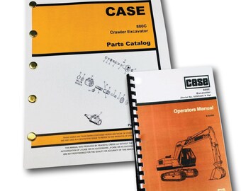 Case 880C Crawler Excavator Parts Operators Manual Set Catalog Owners Book SN 6205236-Up