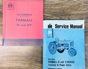 Farmall H Hv Tractor Service Manual Operators Owners Shop Repair Workshop Set