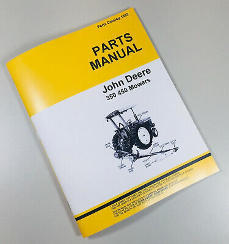 Operators Parts Manuals For John Deere 350 450 Sickle Bar Mower Owner Catalog image 2