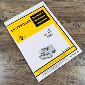 Caterpillar D9 Crawler Tractor Operators Manual Owners Book S/N 66A1-Up