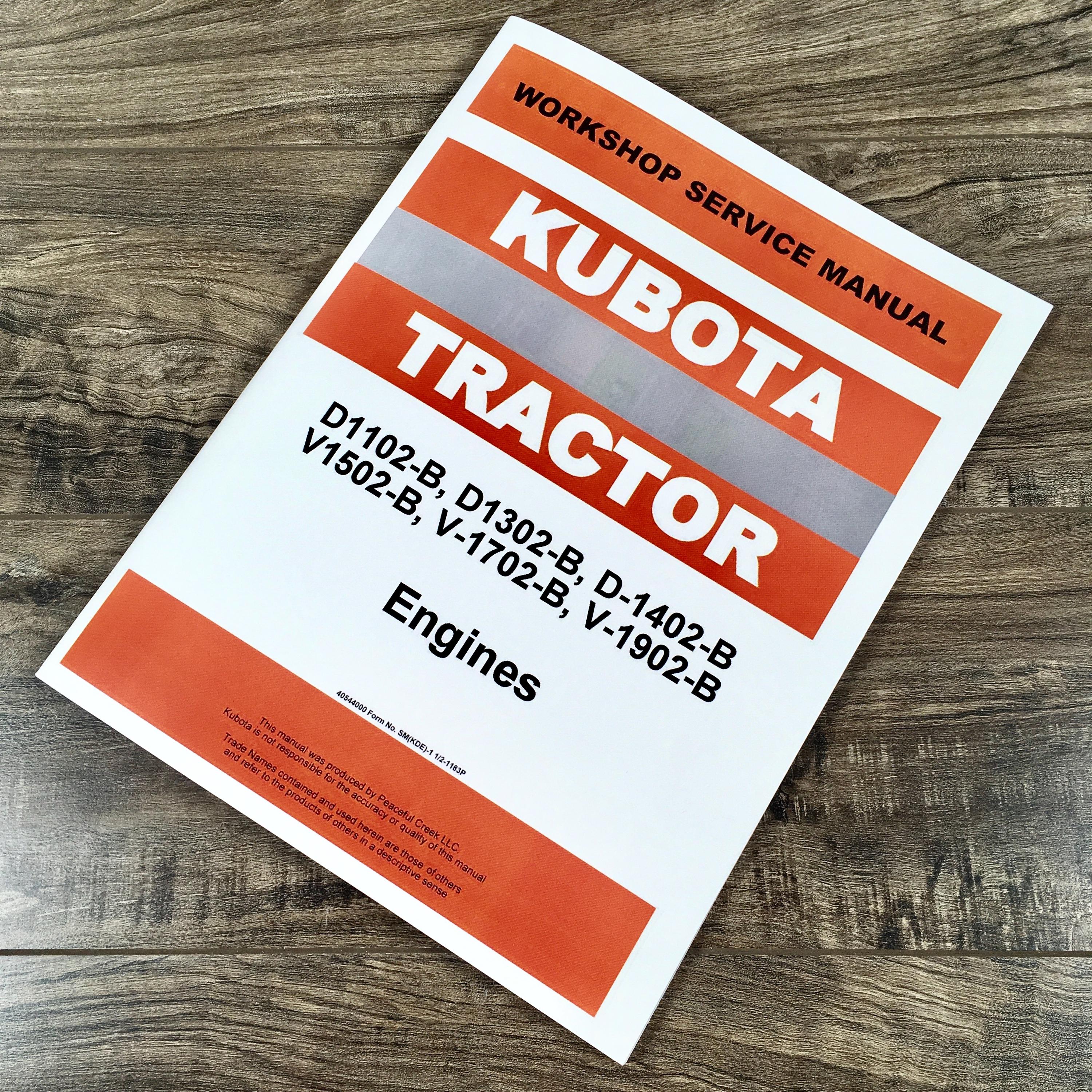 Kubota L2202 Tractor D1402 Engine Service Manual Repair Shop Book