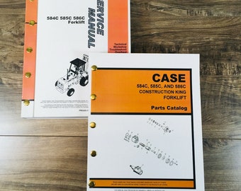 Case 584C 585C 586C Forklift Service Manual Parts Catalog Set Shop Book Workshop