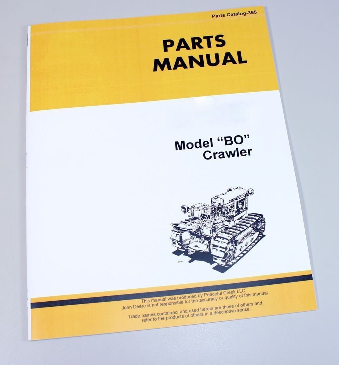 Parts Manual for John Deere Bo Crawler Catalog Assembly Exploded Views ...