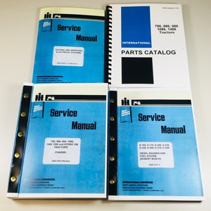 International 786 Tractor Service Manual Parts Catalog D-358 Engine Chassis Oh