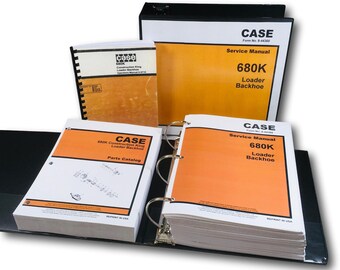 Case 680K Tractor Loader Backhoe Service Parts Operators Manual Shop Set Book