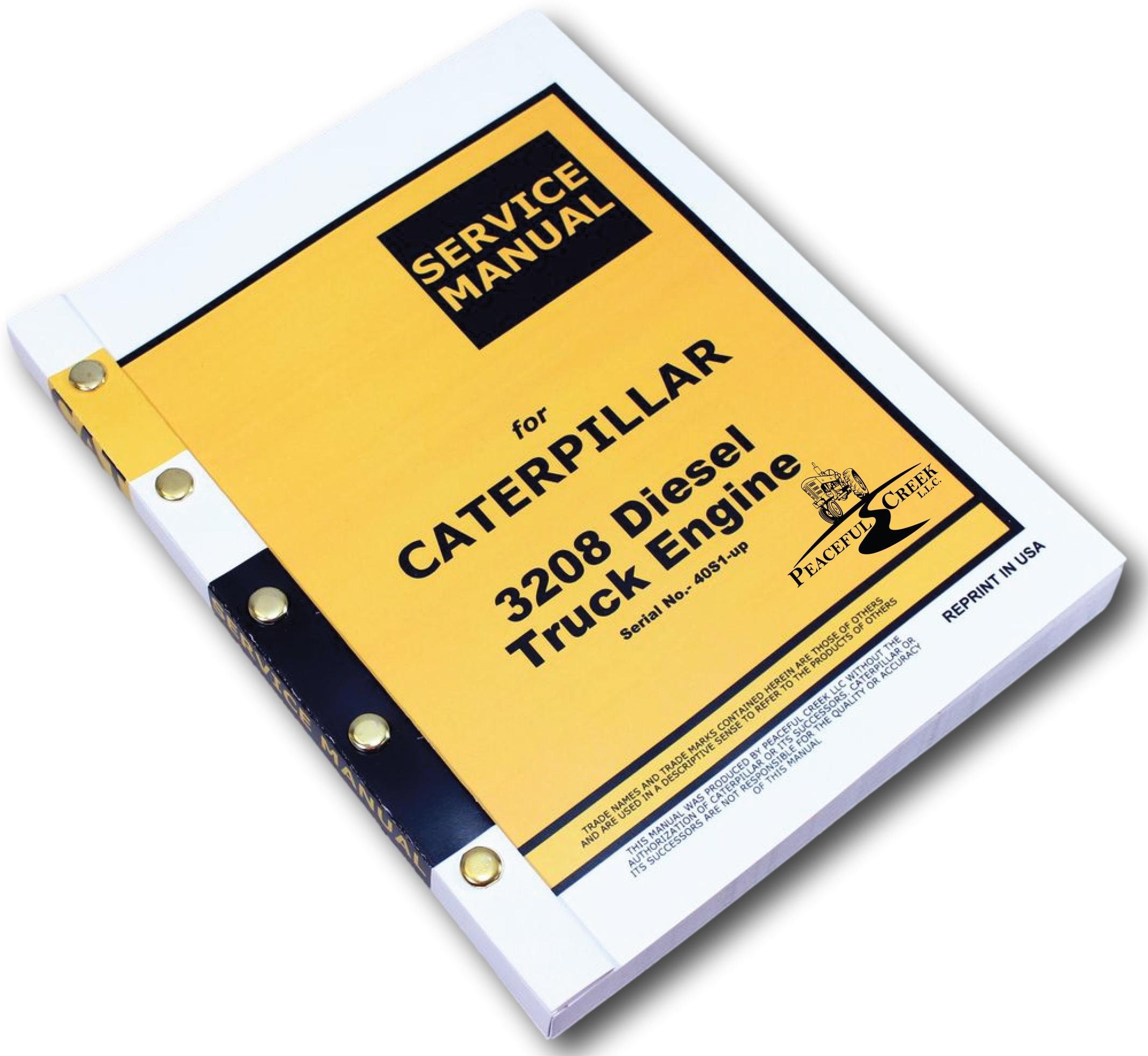 Cat Caterpillar 3208 Diesel Truck Motor Service Handbuch Seriennummer 40S1-Up