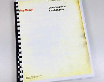 Cummins Diesel C J Series Engines Service Repair Shop Manual Technical Shop