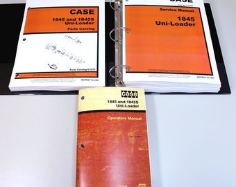 Case 1845 Uni Loader Skid Steer Service Parts Operators Manual Catalog Shop Book