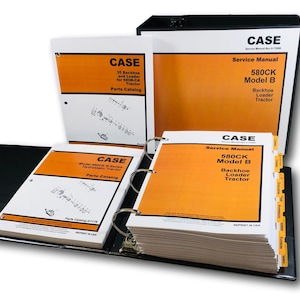 Case 580B 580Ck B Hydrostatic Tractor Loader Backhoe Service Manual Parts Ctlg