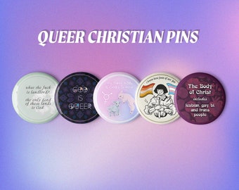 queer christian pins // set of 5 pin buttons