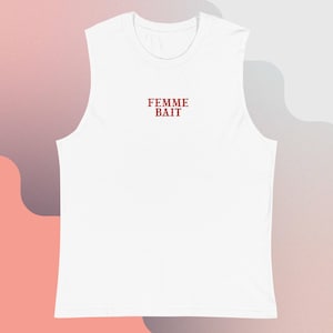 femme bait geborduurde wife pleaser/tanktop