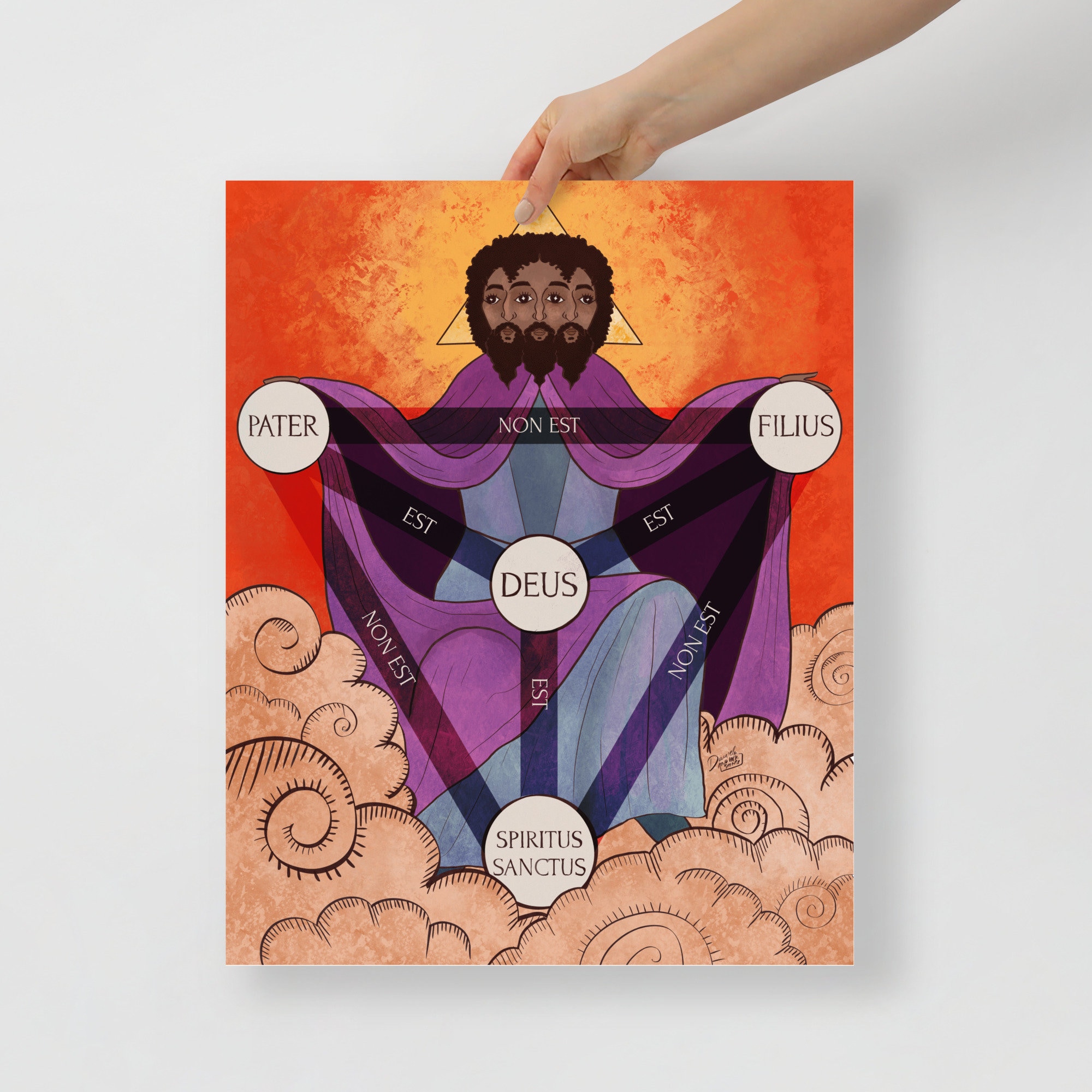 Trifacial Trinity Illustration Poster Etsy