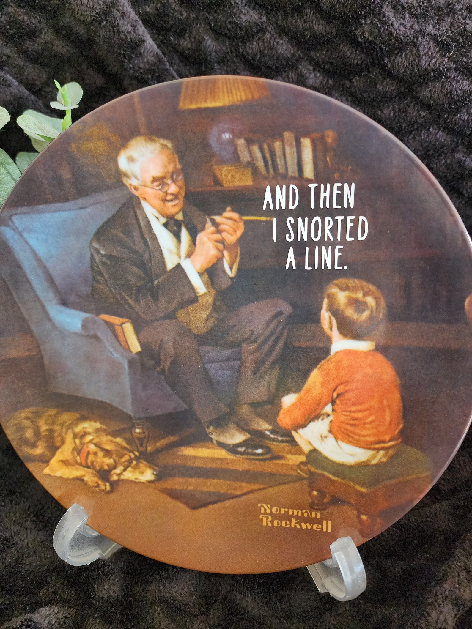 And Then I Snorted a Line 8 Inch Decorative Norman Rockwell Funny Plate ...